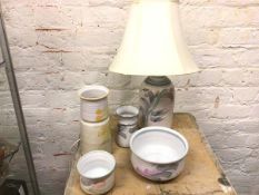 A group of Studio Pottery including two vases, two bowls, all bearing stamps to base, Barbara