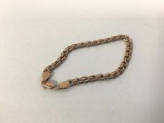 A 14ct gold double link bracelet (8.5cm) (9.21g)