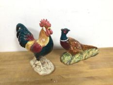 Two Beswick animal figures, one a Pheasant, the other Leghorn (26cm)