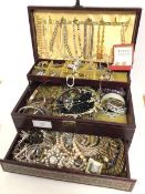 A quantity of costume jewellery including bracelets, necklaces, rings, earrings etc., all