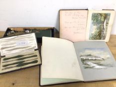 Two Edwardian albums with sketches and inscriptions, autographs, poems, one inscribed Molly