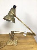 An anglepoise adjustable table lamp, with two tier base (87cm fully upright), in mottled finish