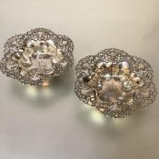 A pair of American sterling silver bon bon dishes, c. 1900, Black Starr & Frost (New York),