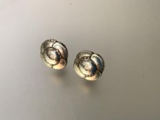 Georg Jensen, a pair of Danish sterling silver earrings, of stylised flowerhead form, design no. 37,