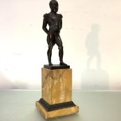 French School, c. 1900, Napoleon as First Consul, bronze, unsigned, mounted on a Siena marble