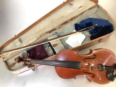 A French violin, late 19th century, bearing paper label 