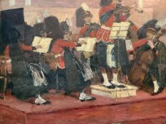 Gosta von Hennigs (Swedish, 1866-1941), The Scots Guards Band, inscribed to the stretcher 