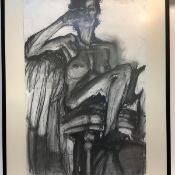 •Katayoun Pasban Dowlatshahi (British/Iranian, b. 1967), Study of a Seated Full Length Female