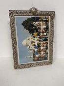 An Edwardian Birmingham silver photo frame with gadrooned edge internal measurements 17.5x12.5cm