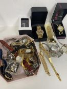 A collection of wrist watches including those by Lorus, Miado, a Seconda with matching bracelet