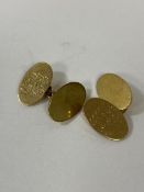 A pair of Edwardian Chester silver 18ct gold sleevelinks with a combined weight of 12.02 grammes