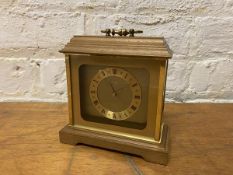 A Yverdon mantel clock of architectural form, measures 16cm high