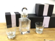 A Broadway glass decanter with hallmarked Birmingham silver collar, makers mark B&Co, measures