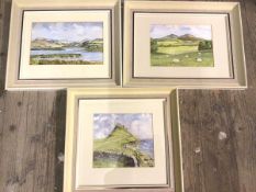 Walter R McNiven, Lindisfarne Castle Holy Island, gouache, signed bottom left, measures 18cm x