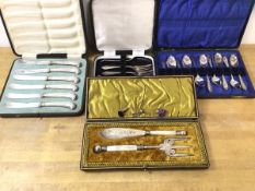 Assorted Epns including a set of six pistol handled butter knives, pastry forks and coffee spoons,