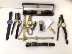A collection of ladies and gentleman's wrist watches, including Cairn Scotland, Sekonda Reflex,