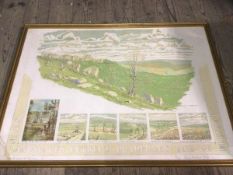Trail with Donkey, limited edition print 14/25, signed bottom right, dated 1982, measures 56cm x
