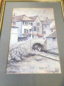 After Sam Burden, (English b1932) Roman Bridge Polperro, offset lithographic print, measures 26cm