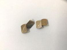 A pair of sleeve links, both marked .375 and each panel half engine turned, combined weight 4.84