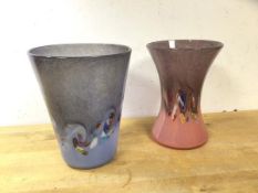 Two Strathearn, one of conical form the other with waisted body, (19cm h) (2)