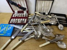 A quantity of Epns including knives, forks, spoons, stainless steel little forks, a quantity of