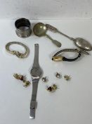 A Tissot ladies stainless steel wrist watch, (19cm), a Rotary watch, an Accurist Ladies