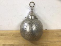 A perforated globular ceiling light (27cm h)