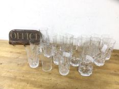 A mixed lot including glassware (tallest 15cm h) and an office wall mounted key hook (a lot)