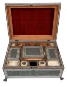 19th century Anglo-Indian sandalwood, ivory and metalware work box