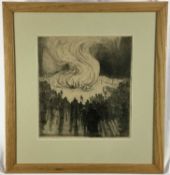 Louis Thomson (1883-1962) pair of signed lithographs - ‘A Peace Bonfire’ 29cm x 32cm and ‘An Open Ai