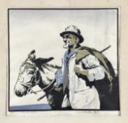 Arthur Rigden Read (1879-1955) limited edition print - 'On the Road' figure with donkeys, signed and