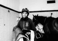 Jayne Odell black and white photographic print, 'Saddle off', 80cm x 57cm