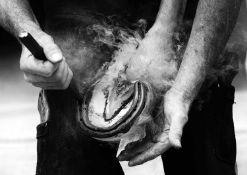Jayne Odell black and white photographic print, 'Hot shoeing', 100cm x 71cm