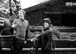 Jayne Odell black and white photographic print, 'Sharing a joke', 100cm x 71cm