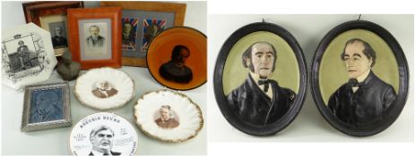 COLLECTION POLITICAL MEMORABILIA, including modern Aneurin Bevan centenary plate, pair Victorian