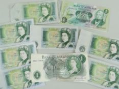 COLLECTION OF BANK OF ENGLAND £1 NOTES, some consecutive serial numbers, Somerset/Page chief