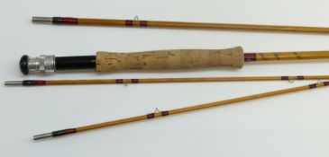 FISHING: SUPERB HARDY BROTHER'S OF ALNWICK FOUR-PIECE HOLLOKONA SPLIT CANE SALMON ROD 'THE SALMON