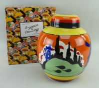 WEDGWOOD CLARICE CLIFF 'BLUE WINDMILL' JAR & COVER, limited edition (176/250) with box and COA,