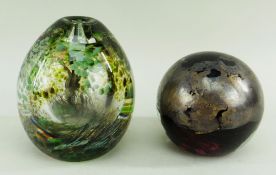 WILLIAM WALKER STUDIO GLASS VASE, 'Cottage Garden', globular form, signed, titled and dated 1986,