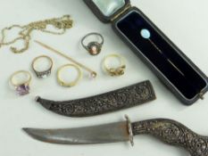 ASSORTED JEWELLERY comprising yellow metal opal set pin in fitted box marked 'Wiesener Sydney', 18ct