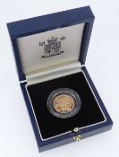 ROYAL MINT GOLD PROOF HALF SOVEREIGN, 1997, 3.9gms, in box with certificate of aucthenticity, No.