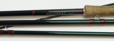 FISHING: SHARPE'S OF ABERDEEN AQUAREX 16FT FOUR-PIECE FLY FISHING ROD with green canvas sleeve and