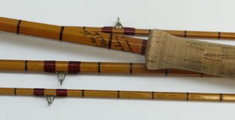 FISHING: HARDY BROTHERS OF ALNWICK 'THE NO. 1 AHE WOOD' PALAKONA FOUR-PIECE SPLIT CAN FLY FISHING