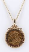 EDWARD VII GOLD SOVEREIGN PENDANT, 1903, in 9ct gold mount on 9ct gold chain, 19.6gms Provenance: