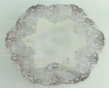 GEORGE VI SILVER PIERCED PEDESTAL DISH, grape and foliate border, London 1938, Asprey & Co Ltd,
