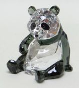 SWAROVSKI SMOKEY CRYSTAL MODEL PANDA, 8cms high Comments: no boxes or certificates