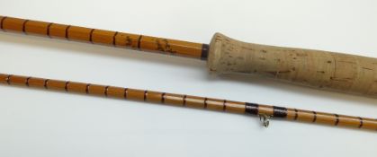 FISHING: HARDY BROTHERS OF ALNWICK 'THE WANLESS' PALAKONA SPLIT-CANE TWO-PIECE SPINNING ROD (6