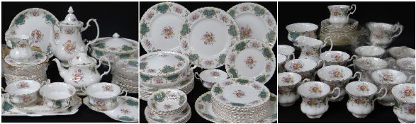 EXTENSIVE ROYAL ALBERT BONE CHINA 'BERKELEY' PATTERN TABLE SERVICE, including tea pot, coffee pot,