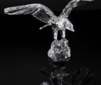 SWAROVSKI CRYSTAL MODEL EAGLE, 23.5cms wide Comments: missing one tail feather, no boxes or