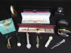 LADY'S WRISTWATCHES - a collection of 13 to include an Oris marcasite cocktail watch with heart